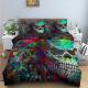 Halloween Skull Print Down Quilt Cover Suit Gothic