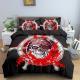 Halloween Skull Print Down Quilt Cover Suit Gothic