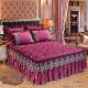 Korean Style Velvet Quilted Bed Skirt Solid Color European Style