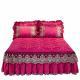 Korean Style Velvet Quilted Bed Skirt Solid Color European Style