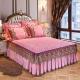 Korean Style Velvet Quilted Bed Skirt Solid Color European Style