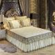 Korean Style Velvet Quilted Bed Skirt Solid Color European Style