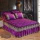 Korean Style Velvet Quilted Bed Skirt Solid Color European Style