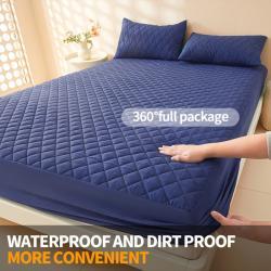 PTU Waterproof Cotton Fitted Sheet Moisture-proof Anti-dirty Bedspread