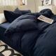 Four-piece Bed Set Solid Color Sanding Washed Cotton Duvet Cover