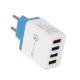 USB Charger Quick Charge 3.0 4 Phone Adapter For Tablet Portable Wall Mobile Charger Fast Charger - EU / Red / Q1pc