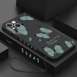 Butterfly Phone Case For IPhone 14 Pro Max 11 12 13 Pro Max - Black A / Iphone 12Pro