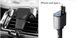 Metal Car Charger 100W Super Fast Charging Car Cigarette Lighter USB And TYPE-C Adapter - Black1 / 100W