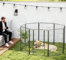 39 Inch Exercise Pen, 8 Panel Metal Pet Fence