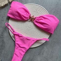 five-pointed-star-accessories-pure-color-bikini-swimsuit