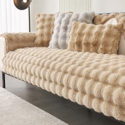 rabbit-plush-sofa-cushion-winter-thickened-fleece-simple